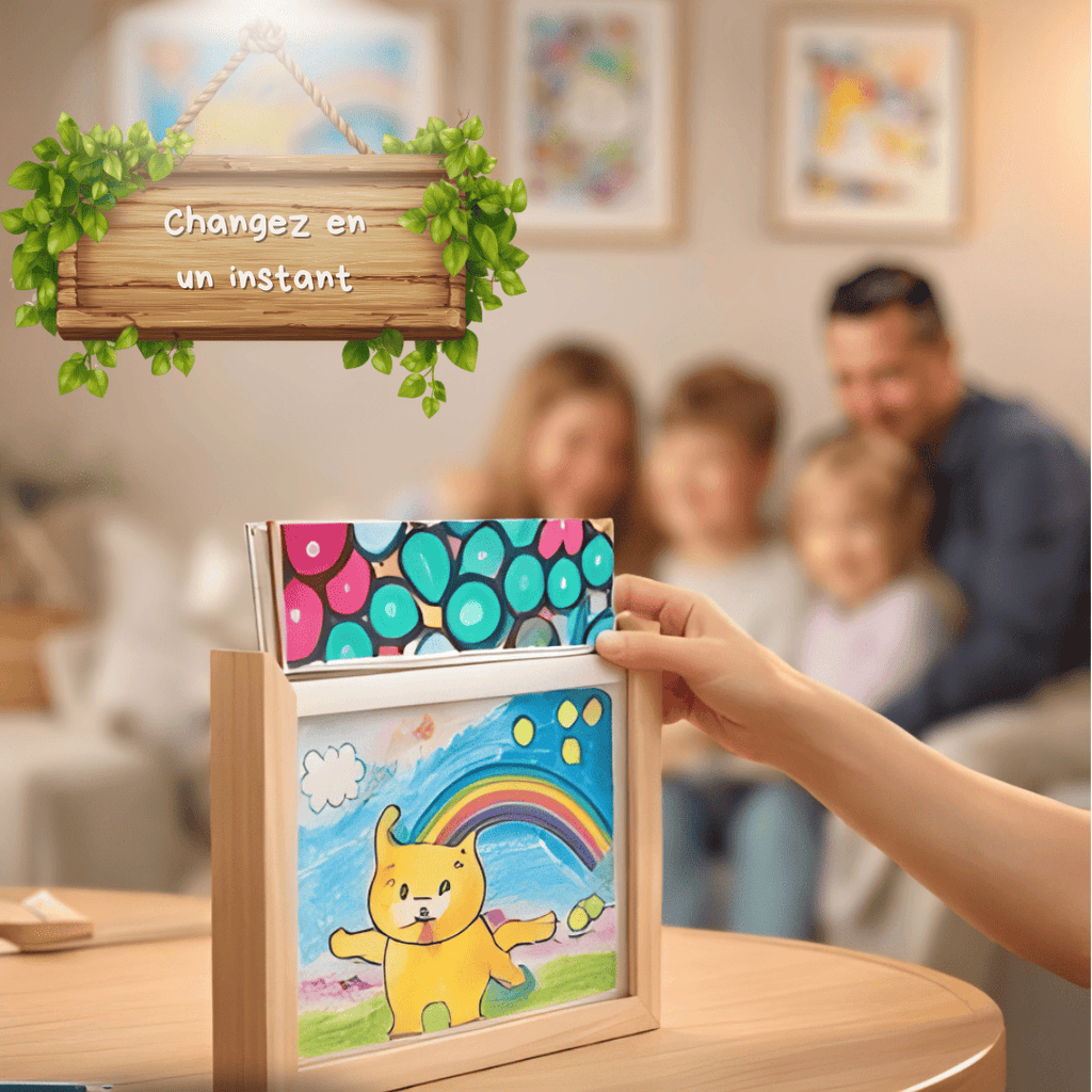 Cadre Évolutif pour Dessins d’Enfants - Stockez & Exposez jusqu’à 50 Créations - Mon Souvenir Bébé
